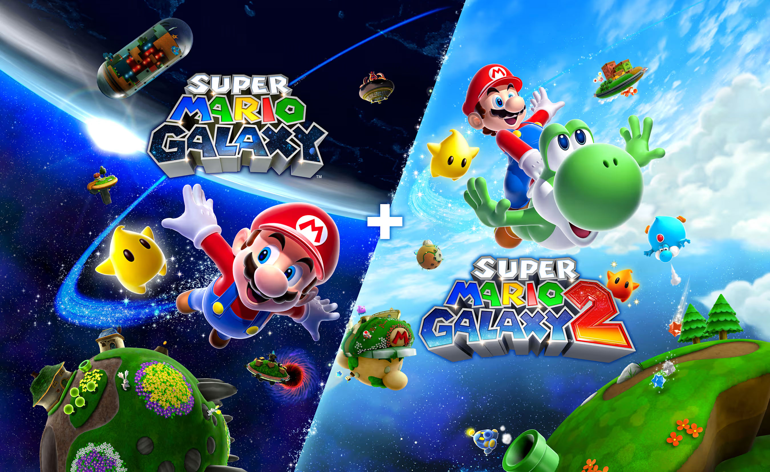 Super Mario Galaxy + Super Mario Galaxy 2. Available Now!