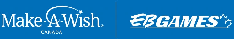 Make a wish and EB Games logos Make a wish and EB Games logos