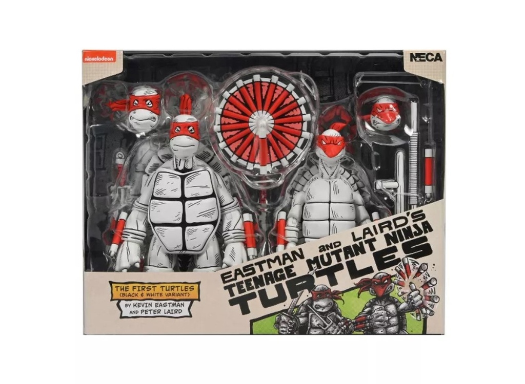 NECA Teenage Mutant Ninja Turtles Black and White First Turtles 7"" Action Figures - 2 Pack