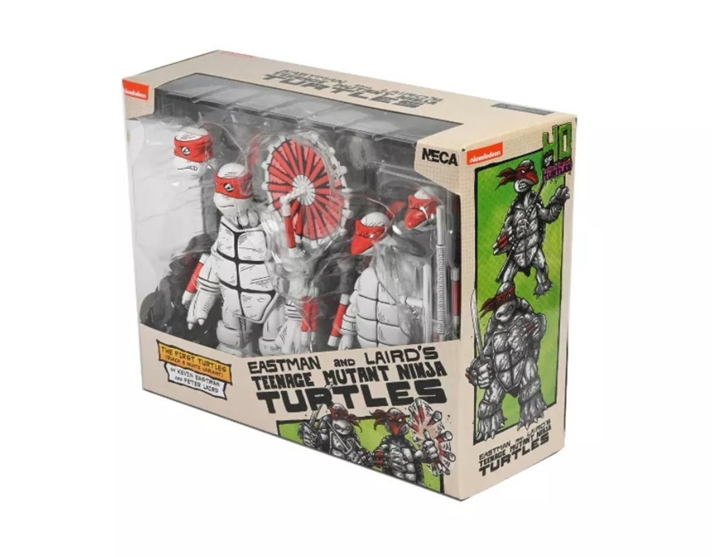NECA Teenage Mutant Ninja Turtles Black and White First Turtles 7"" Action Figures - 2 Pack
