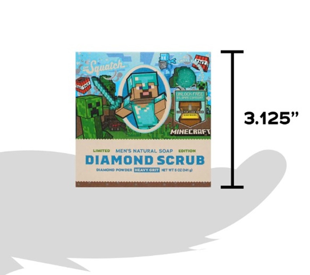 Dr. Squatch x Minecraft Diamond Scrub Bar Soap