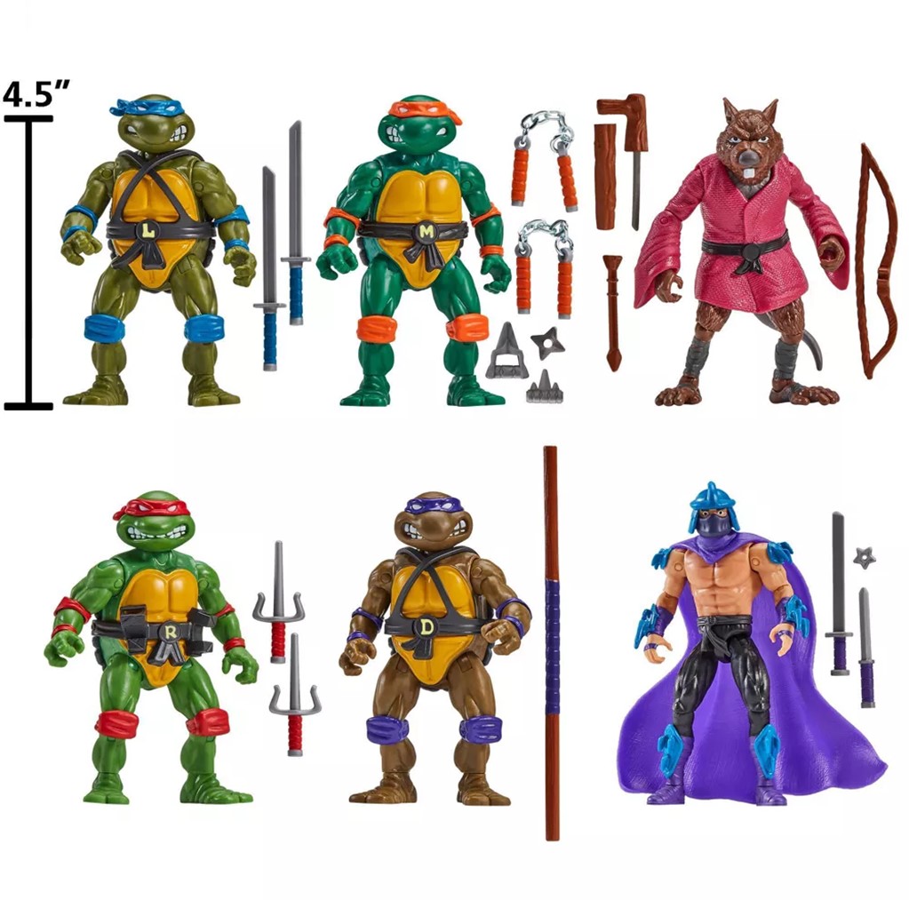 Teenage Mutant Ninja Turtles: Classic 4"" Remastered Figure Bundle - 6 Pack