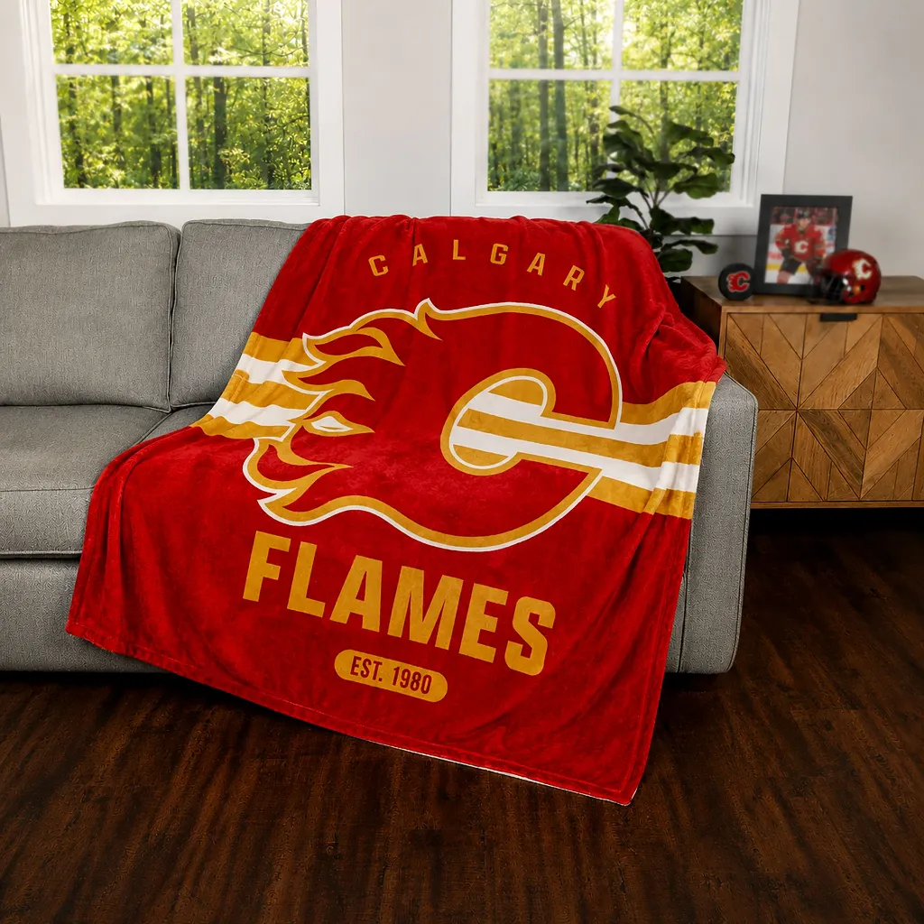 NHL 2 Ply Plush Throw - Calgary Flames