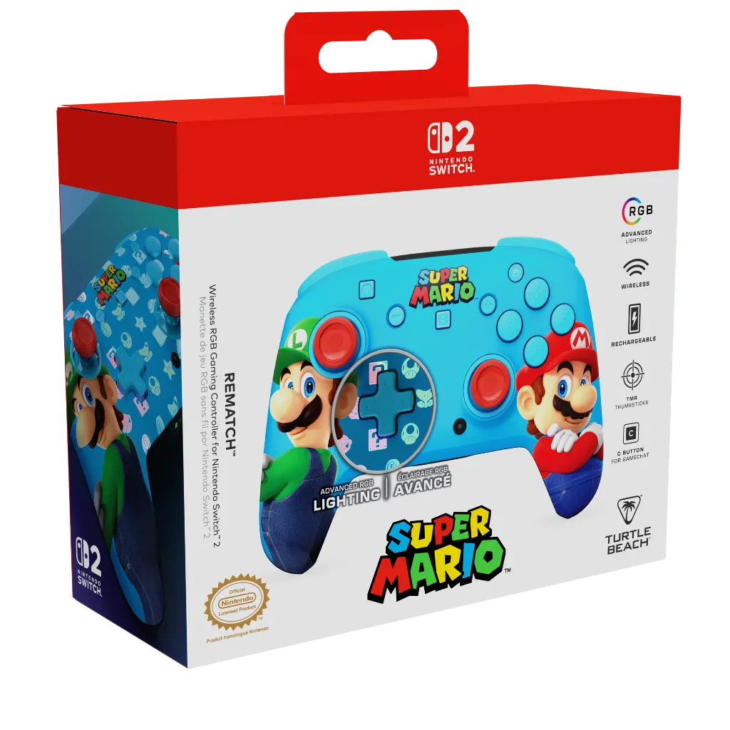 NSW2 Rematch Wireless Controller - Mario and Luigi