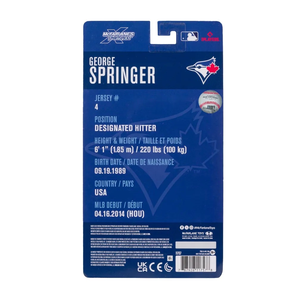 MLB George Springer (Toronto Blue Jays) 6-Inch Action Figure McFarlane SportsPicks