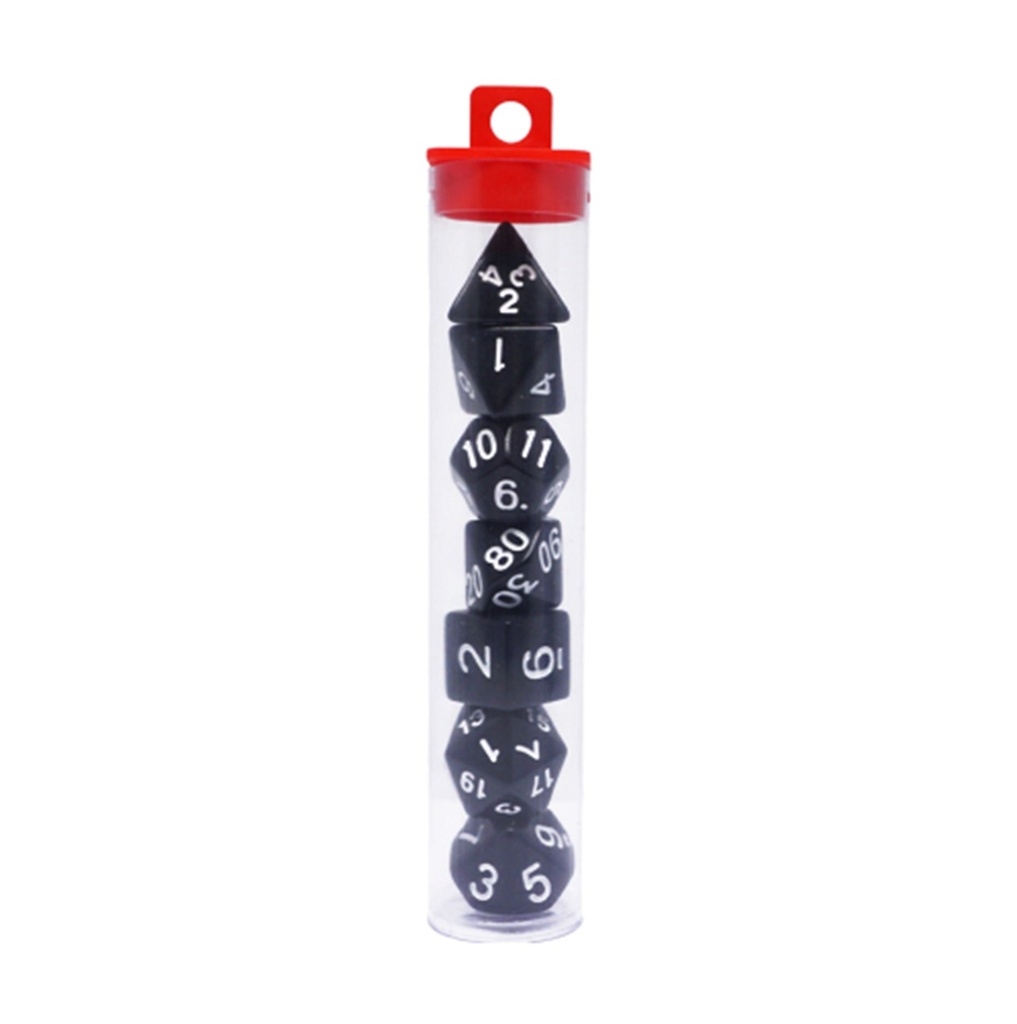 Jeu de dés pour JDR sur table 7 pièces - Noir massif
