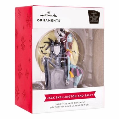 Jack and Sally on Tomb Ornament