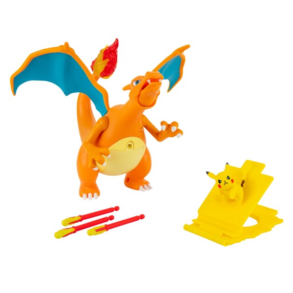 Figurine Pokémon Deluxe : Charizard de flamme et de vol avec Pikachu