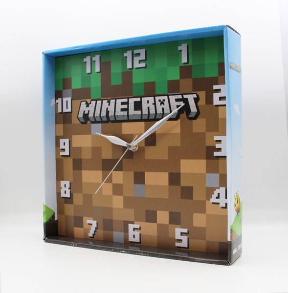 Horloge murale carrée 11 po Logo Minecraft