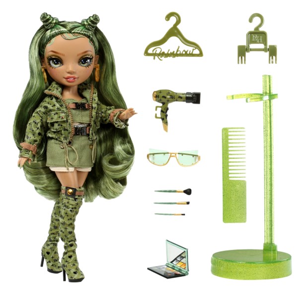 Rainbow High Olivia - Poupée Fashion vert camouflage