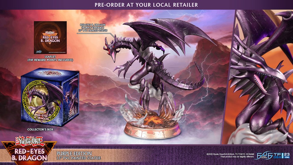 Yu-Gi-Oh! - Red-Eyes Black Dragon Statue Figure (Purple Variant Ver.)