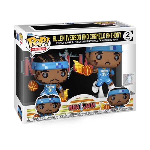 POP! NBA JAM Allen Iverson and Carmelo Anthony 2-Pack 8-Bit Vinyl Figures