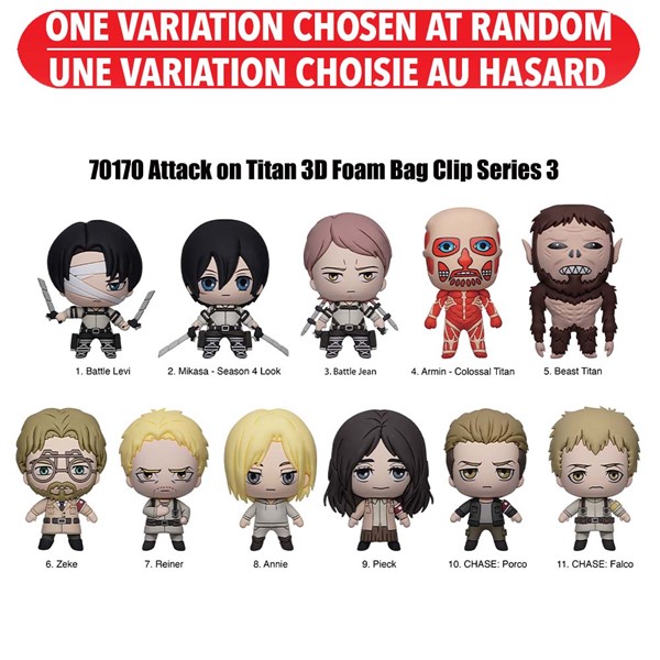 Attack on Titan Series 3 3D Foam bag Clip Blind Bags