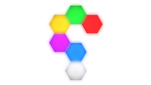 Bioglow Hexagon-shaped LED Wall Lights (6 pack)