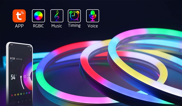 Biogenik Smart Flexible LED Light Rope – 3m