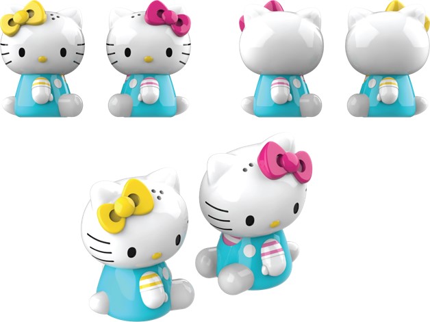 Salière et poivrière rose et jaune Hello Kitty