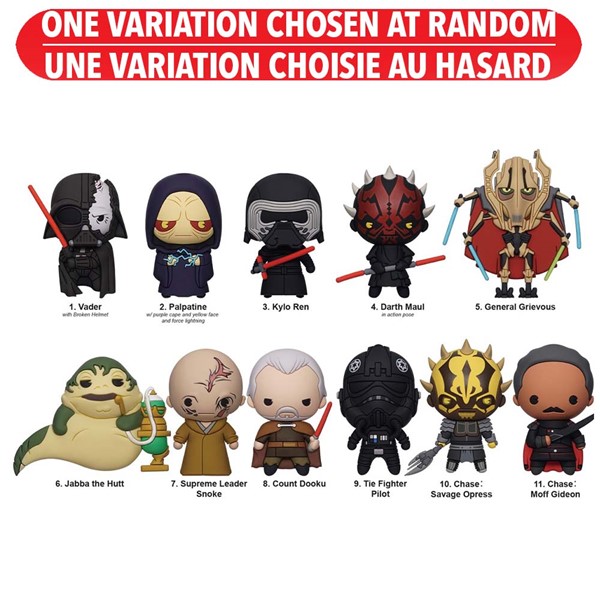 Star Wars Darkside 3D Foam Bag Clip Assortie