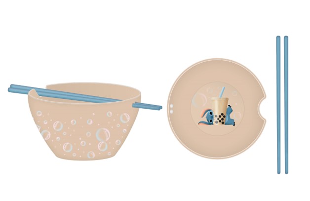 Stitch Bubble Tea Ramen Bowl