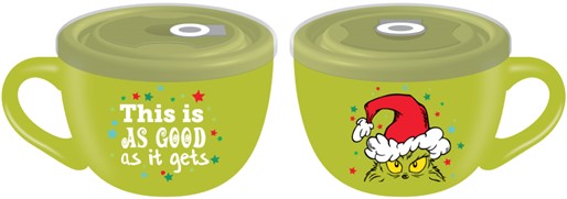 Tasse à soupe Grinch avec couvercle