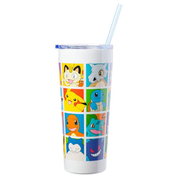 Gobelet en acier inoxydable à grille de personnages Pokémon