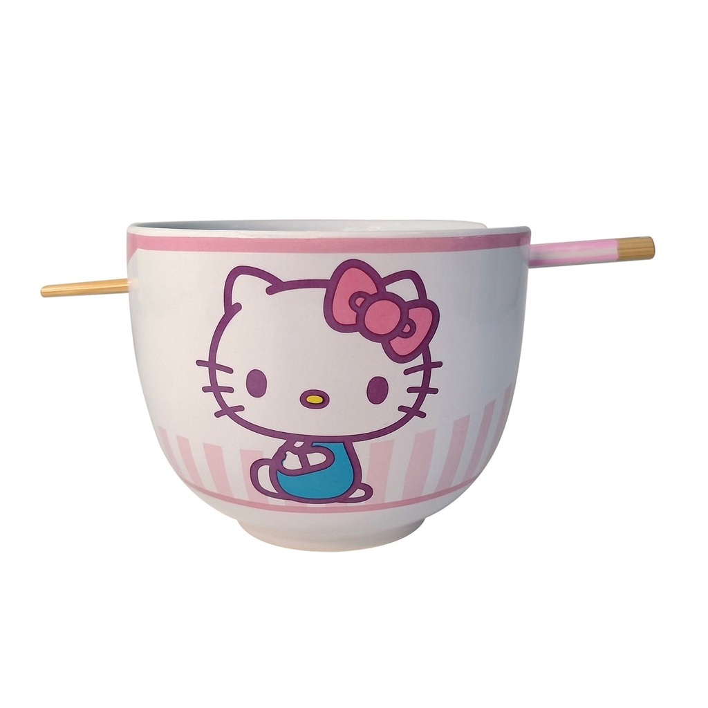Hello Kitty Pink Stripes Ramen Bowl
