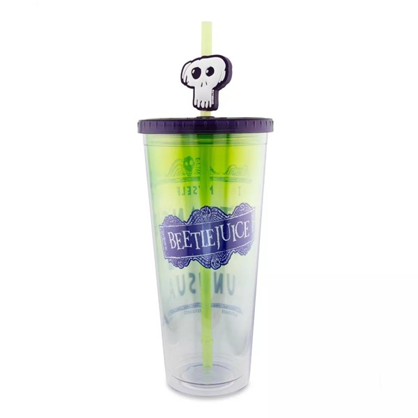 Beetlejuice: Strange and Unusual Cup With Lid and Straw