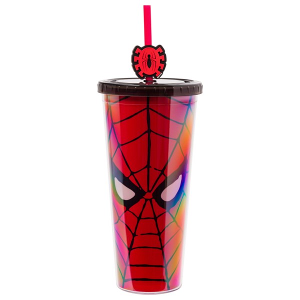 Spider-Man Face Cup with Straw