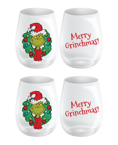 Grinch: Merry Grinchmas Glass, 2 pack