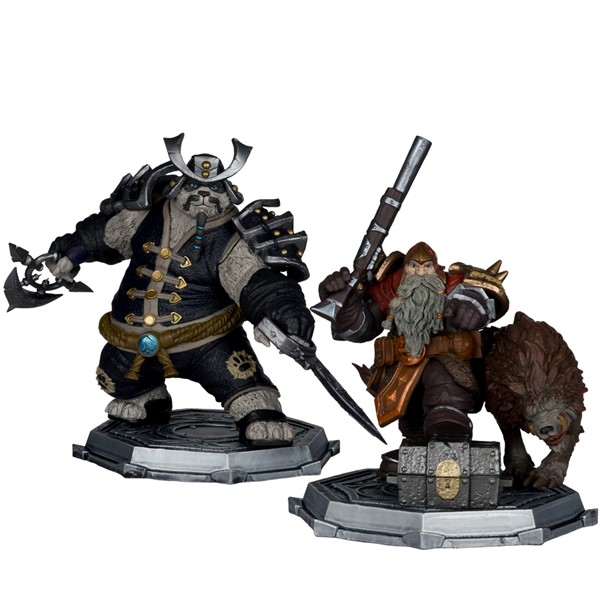 World of Warcraft Dwarf Hunter: Beastmaster & Marksman and Pandaren: Monk & Rogue 1:12 Scale Posed