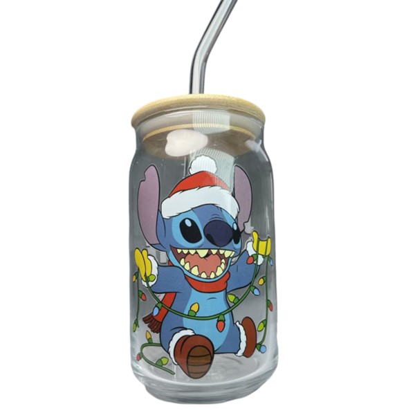 Stitch Jingle All the Way Glass Tumbler