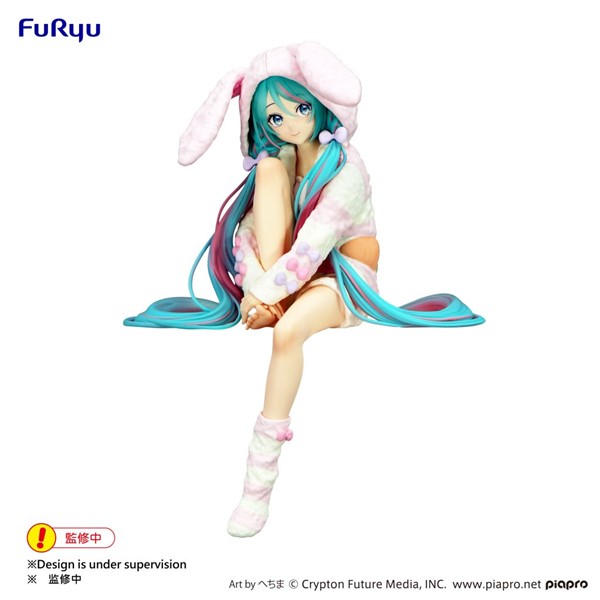 Hatsune Miku Rabbit Ear Pajamas Noodle Stopper Figure