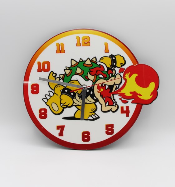 Super Mario : Horloge murale boule de feu Bowser