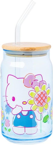 Hello Kitty Garden Flower Glass Tumbler