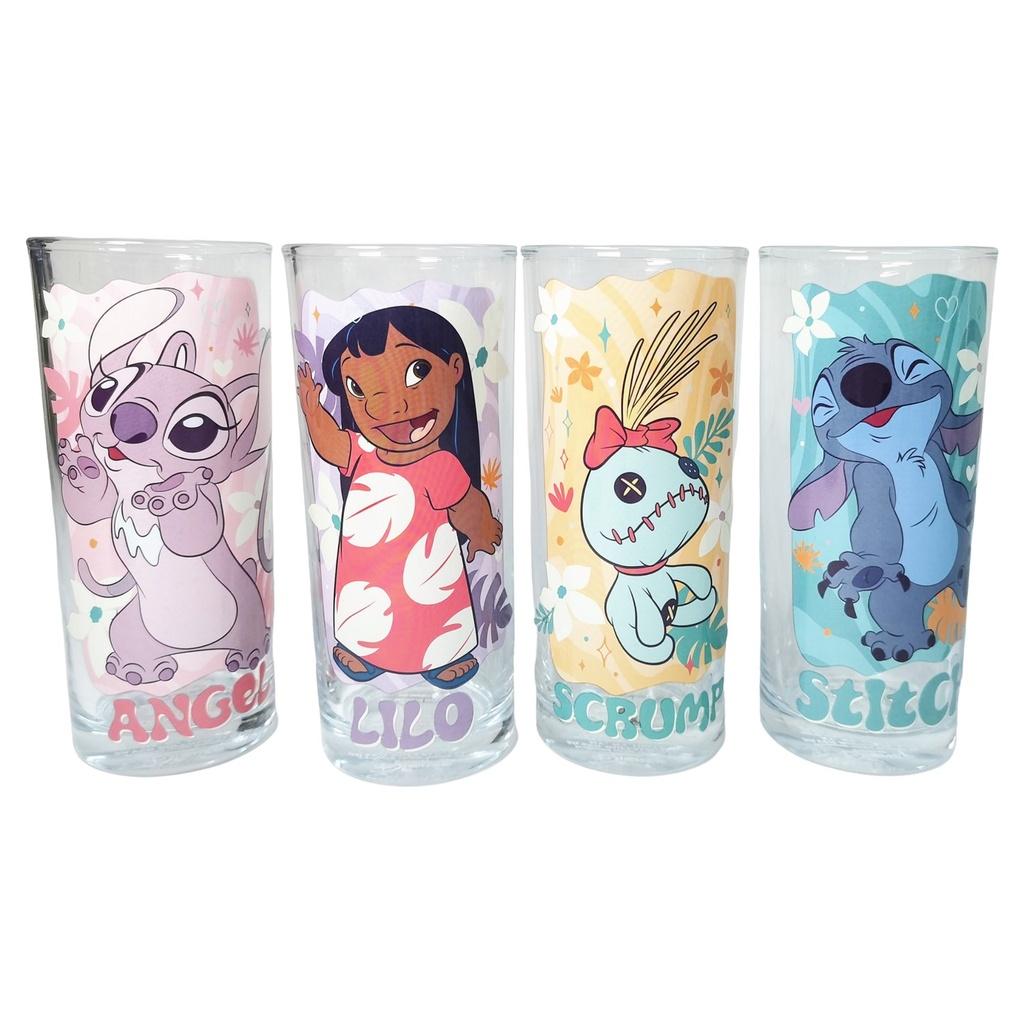 Stitch Tropical Glass Set, 4pc