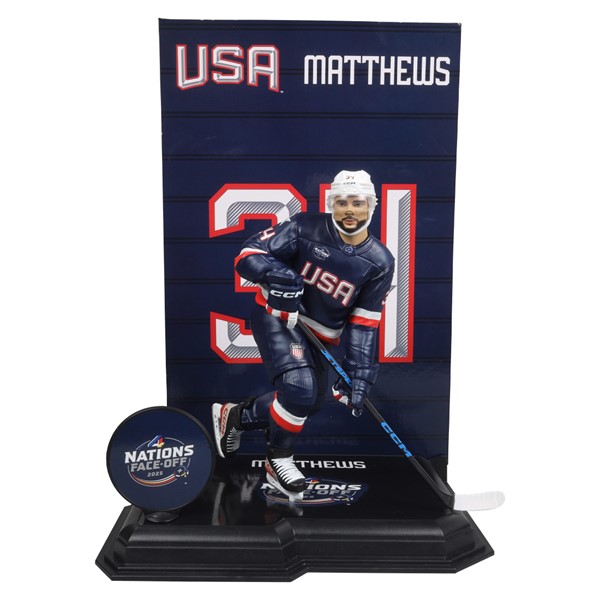 NHL POSED 7-Inch FIGURE-Auston Matthews (Team USA) 4 Nations Face Off McFarlane's SportsPicks