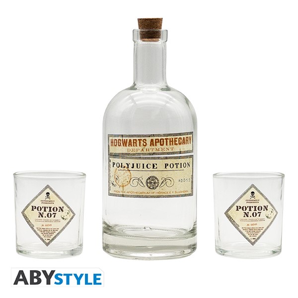 Harry Potter : Ensemble bouteille et verre de potion polynectar