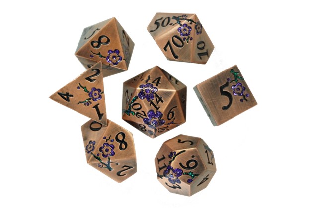 Biogenik 7-Piece Premium Dice Set - Purple Flower