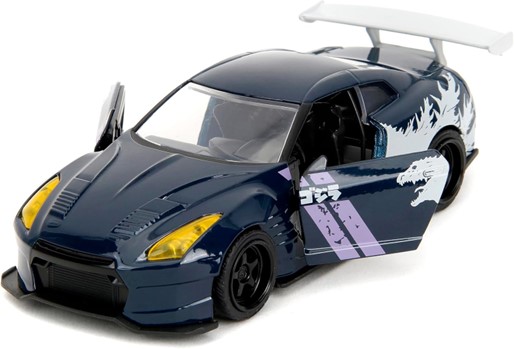 Jada Hollywood Rides 1:32 Scale Die-Cast 2009 Nissan GT-R (R35) Ben Sopra Godzilla – Opening Doors,