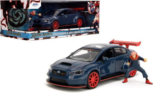 Jada Toys 2016 Subaru WRX STI w/Yuji Itadori Die-Cast Figure, Jujutsu Kaisen 1:24 Scale