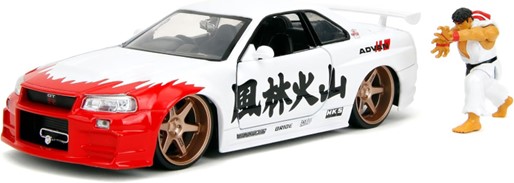 Jada Street Fighter 2002 Nissan Skyline GTR Ryu 1/24 Scale Die-Cast Vehicle Replica
