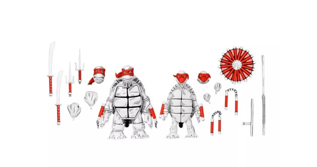 NECA Teenage Mutant Ninja Turtles Black and White First Turtles 7"" Action Figures - 2 Pack