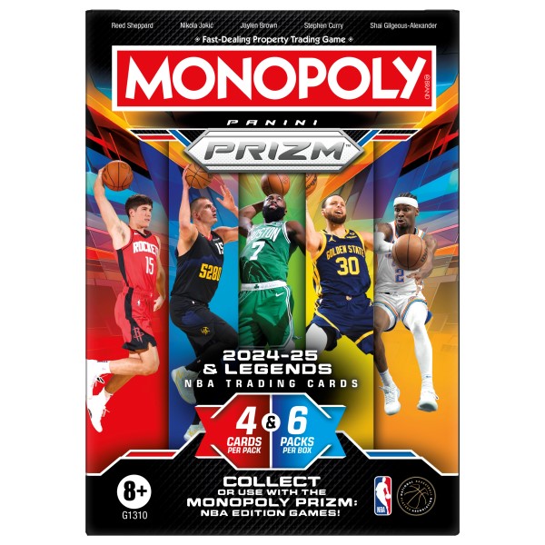 Monopoly Panini Prizm: 2024-25 and Legends NBA Trading Cards Booster Box