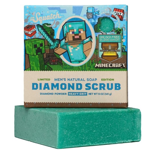 Dr. Squatch x Minecraft Diamond Scrub Bar Soap