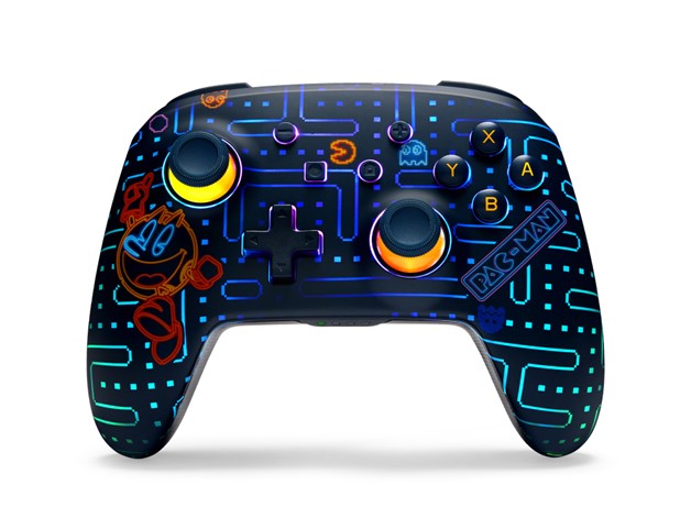 Manette sans fil améliorée PowerA pour Nintendo Switch avec Lumectra - Arcade néon PAC-MAN
