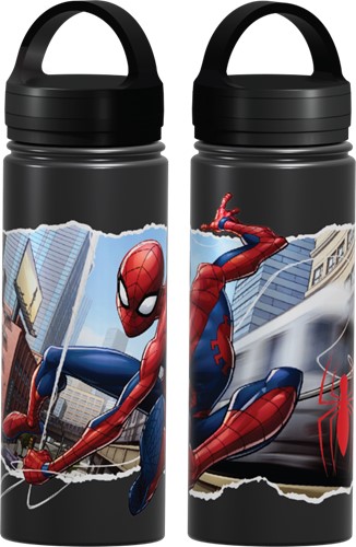 Spiderman Swinging Stainless Steel Water Bottle
