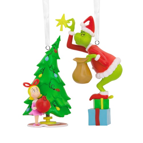 Dr. Seuss's How the Grinch Stole Christmas!™ Grinch et Cindy-Lou Who Décorations Hallmark, lot de 2