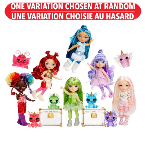 Rainbow High Littles Rainbow Fantasy Fairies + Pet – Amethyst, Purple 5.5"" Small Doll & Unicorn