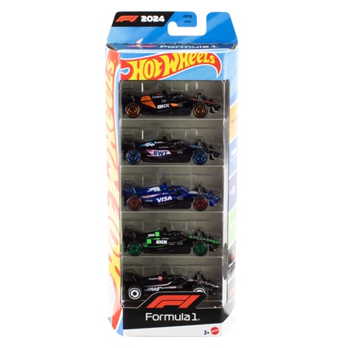 Hot Wheels 5-Pack Race Team, Set Of 5 Formula 1-Themed 1:64 Scale Die-Cast Toy Cars