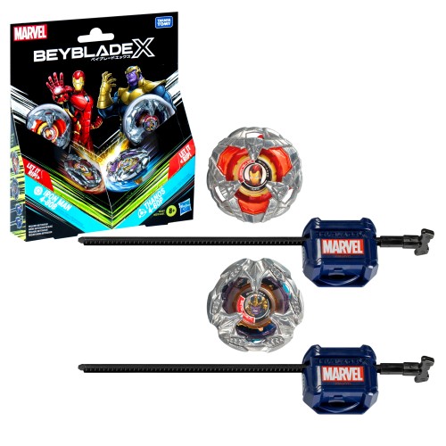 Beyblade X Marvel Iron Man 4-80B vs Thanos 4-60P Dual Pack Set