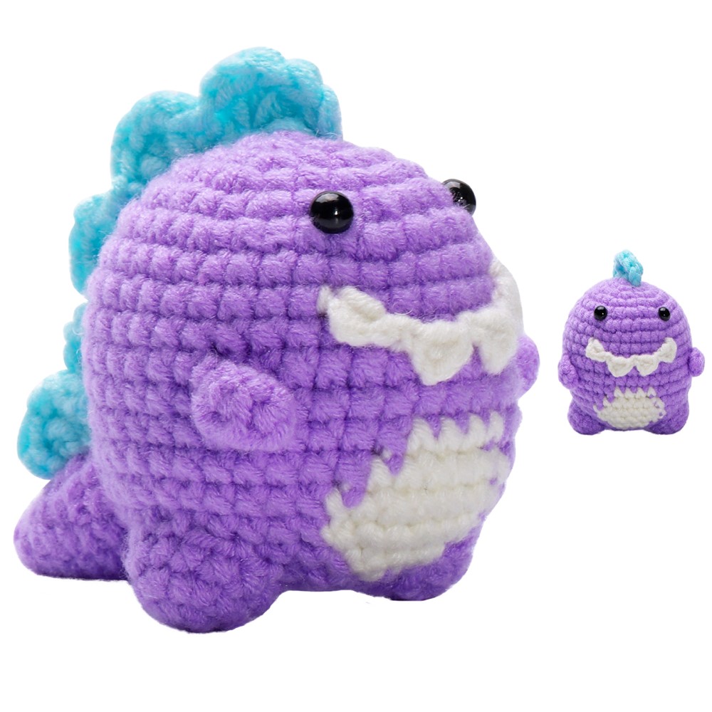 Biogenik Beginner Crochet Kit - Purple Dino
